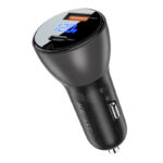 ACEFAST B6 metal car charger 63W (USB-A+USB-C) with digital display transparent