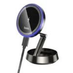 Hoco HW33 Metal ring magnetic wireless fast charging car holder(center console) - imagine 2