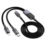 Hoco U139 Type-c to Type-c+iPhone( Lightning) 100W fast charging data cable - imagine 2