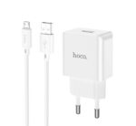 HOCO C106A Leisure single port charger(EU)+ set cable - imagine 5