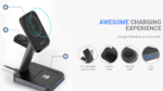 ACEFAST E3 desktop three-in-one wireless charging stand - imagine 2