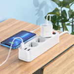 HOCO NS2 3-position extension cord socket(including 3*USB output)(EU/GER) - imagine 2