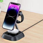 AceFast E16 desktop 3-in-1 wireless charging holder,black