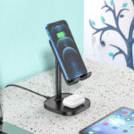 HOCO CW37 Thorough 2-in-1 stand with wireless fast charging - imagine 2