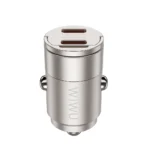Wiwu Nano Series 30W Fast Car Charger Wi-QC029 USB-C+USB-C - imagine 2