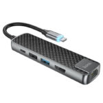 Hoco HB23 Type-C adapter(HDMI+USB3.0+USB2.0+RJ45+PD) - imagine 2