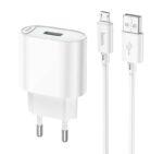 HOCO C109A Fighter single port QC3.0 charger(EU)+set cable — изображение 4