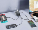 XO WL32 with TYPE-C Retractable Cable 65W GaN Universal Travel Convertible Charging (1AC+2USB-C+2USB-A+1TYPE-C Cable)