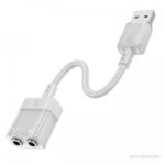 HOCO LS37 Spirit 2-in-1 transparent external sound card for earphones USB to 3.5mm - imagine 2
