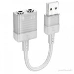HOCO LS37 Spirit 2-in-1 transparent external sound card for earphones USB to 3.5mm - imagine 3
