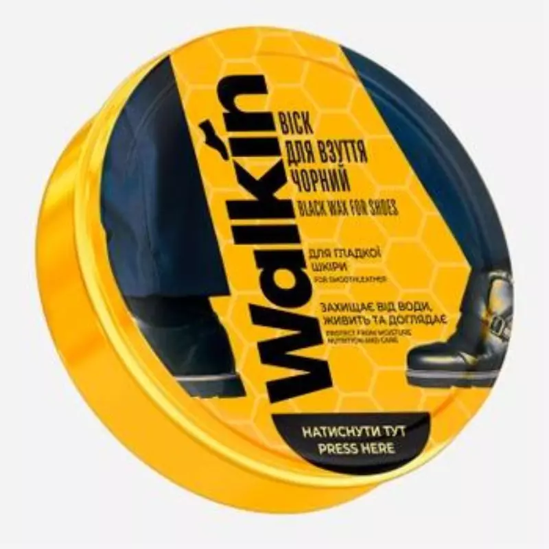 Ceara WALKIN pentru pantofi din piele neteda, neagra, 75 ml