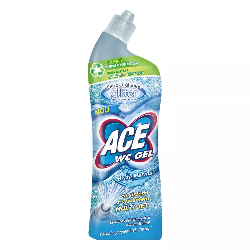 Solutie pentru curatarea toaletei ACE WC Gel Glitter, Marin, 700 ml
