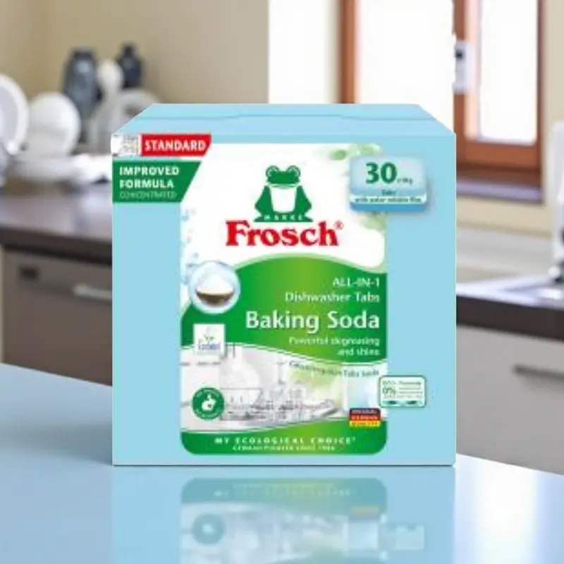 Tablete FROSCH Soda Effect, All in 1, pentru spalat vase, 30x18g