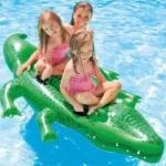 Pluta-saltea gonflabila INTEX Crocodil gigant cu manere, pana la 80 kg, 3+, 203 x 114 x 25 cm - imagine 3