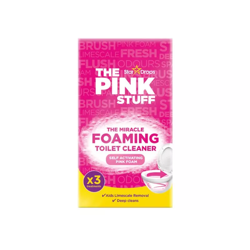 Pulbere spumoasa THE PINK STUFF pentru curatarea toaletei, 3 x100 g