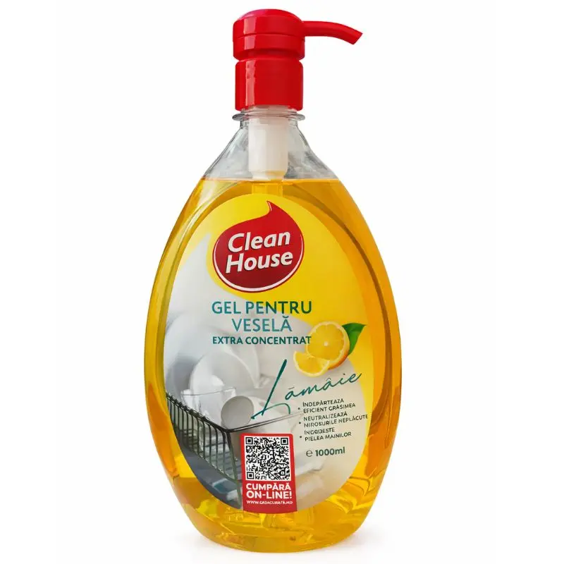 Lichid de spalat vase CLEAN HOUSE Lamiie, 1 L
