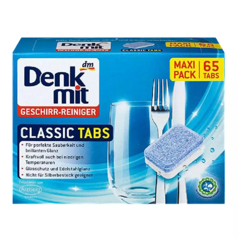 Tablete pentru masina de spalat vase DENKMIT Spulmaschinen-Tabs Classic, 65 buc