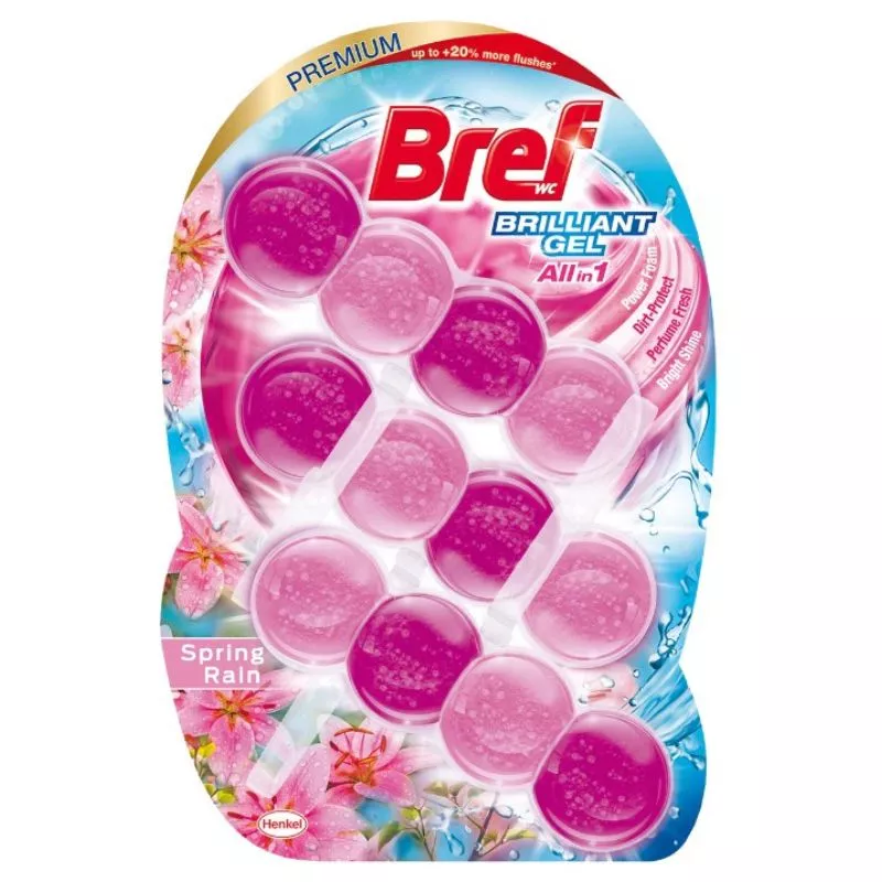 Bloc WC BREF Brilliant Gel Spring Rain, 3x42g