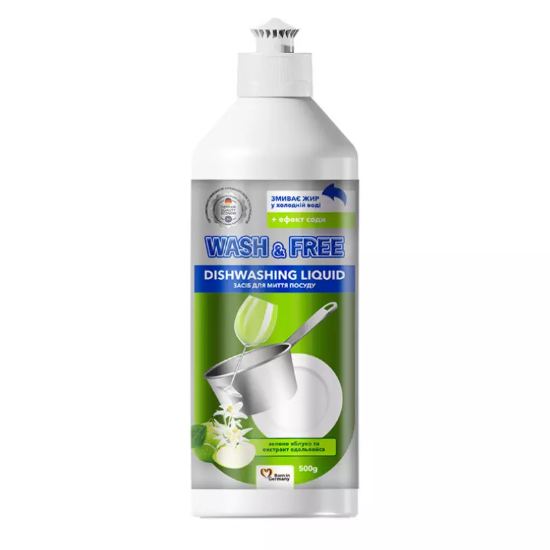Detergent de vase WASH&FREE, mar verde si edelweiss, 500 ml