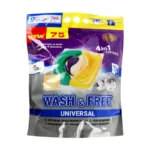 Capsule de spălat WASH&FREE, jasmin si lavanda cu sapun marsilia, 75 buc