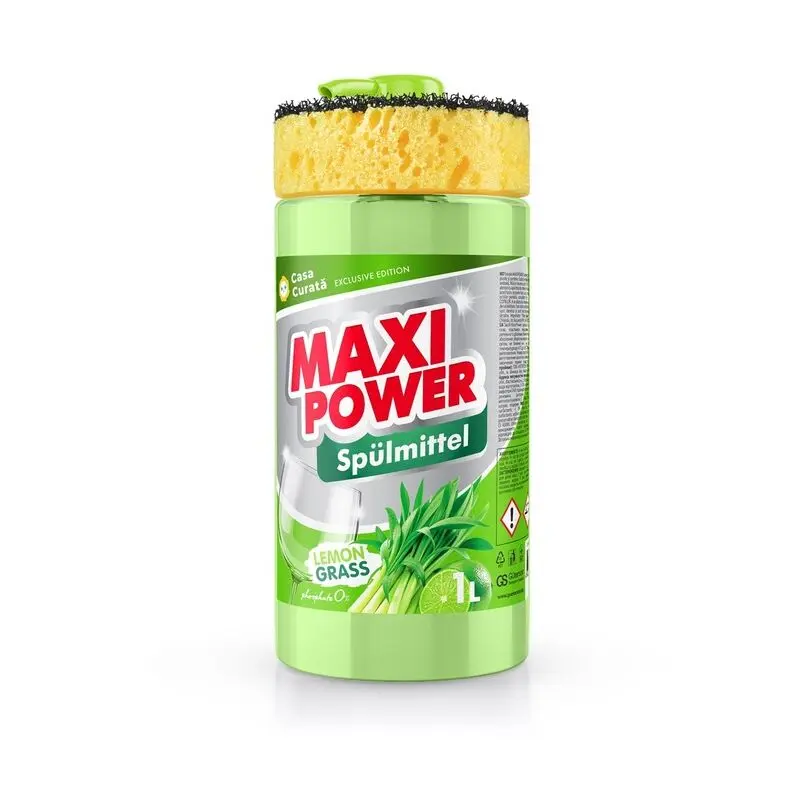 Detergent lichid de vase MAXI POWER Casa Curata, Lemongrass, 1 L
