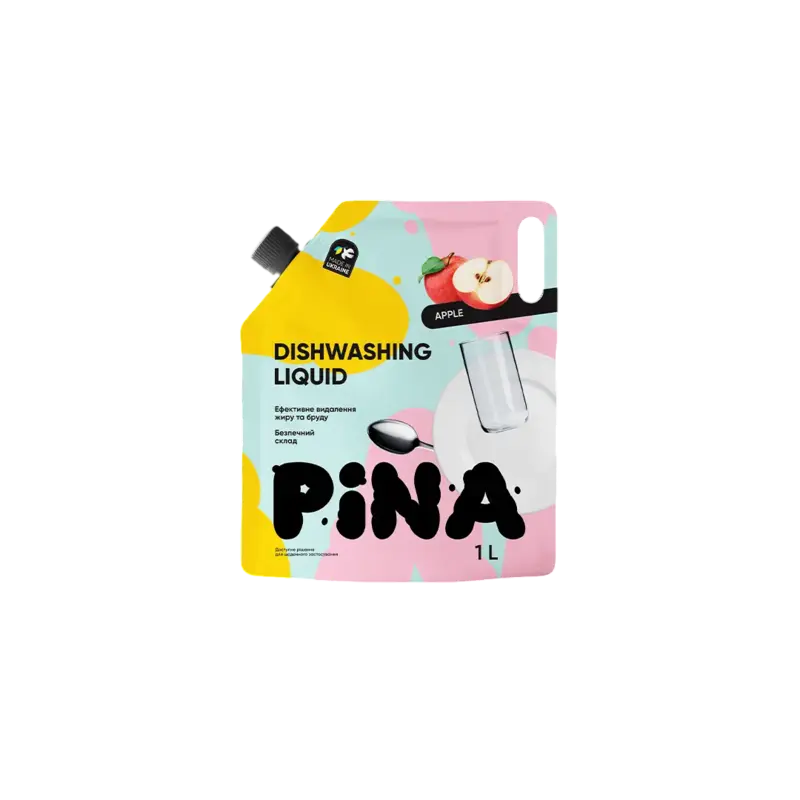 Detergent de vase PINA Apple, 1000 ml, Rezerva