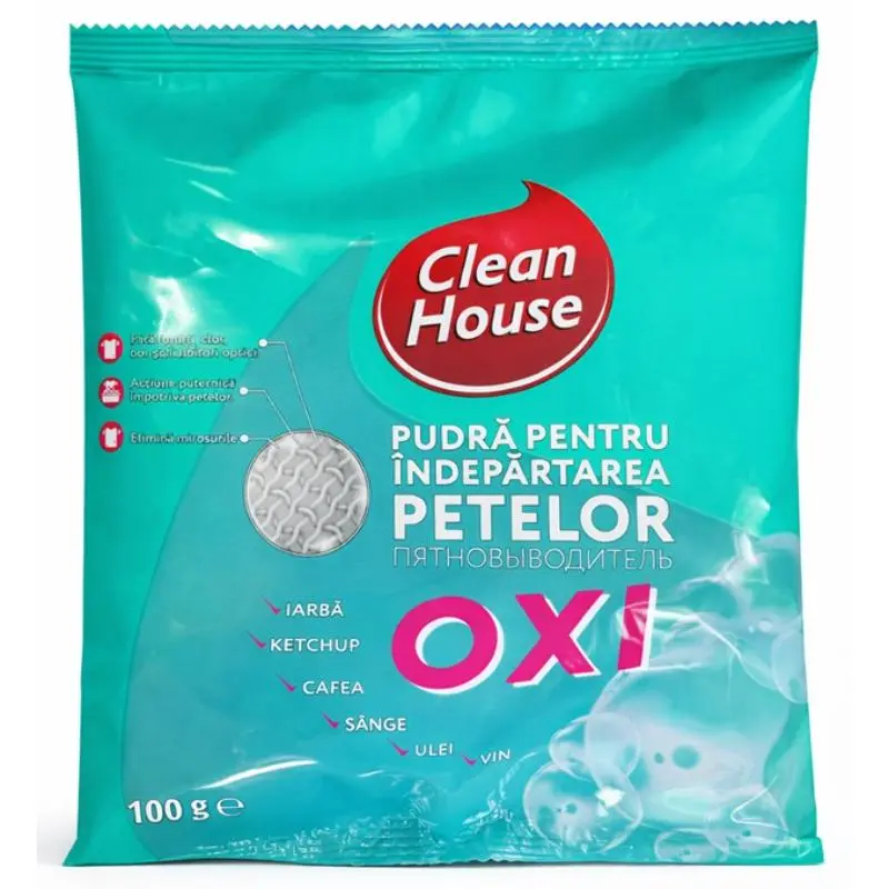 Praf pentru îndepărtarea petelor CLEAN HOUSE OXI, 200 g