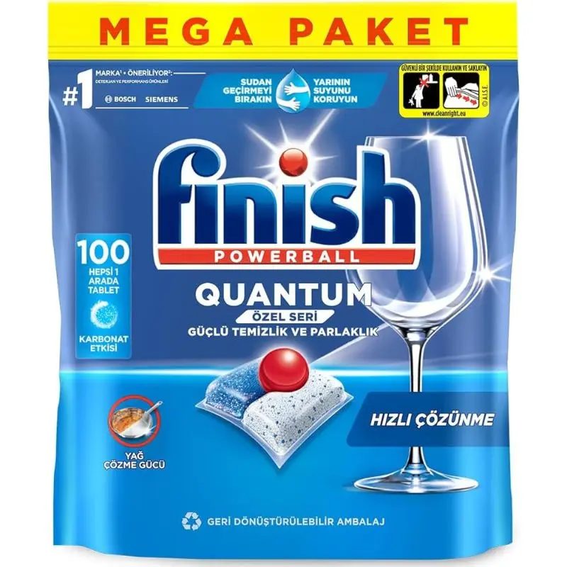 Tablete pentru masina de spalat vase FINISH Quantum, 100 buc