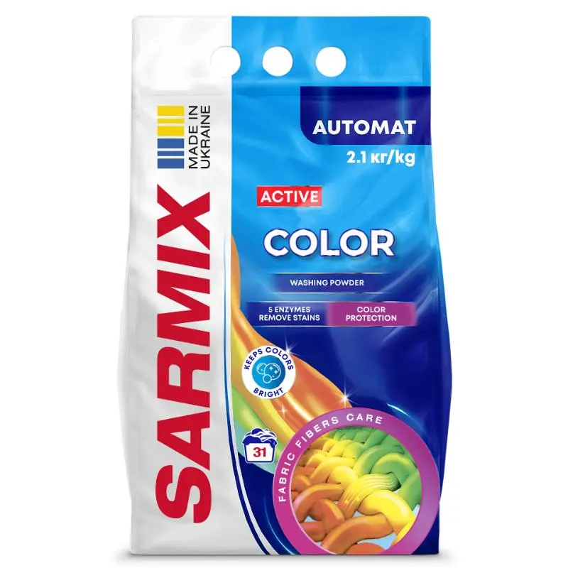 24707811_jpg-1.webp Detergent de rufe SARMIX Active Color, Pentru toate tipurile de spalare, 2.1 kg