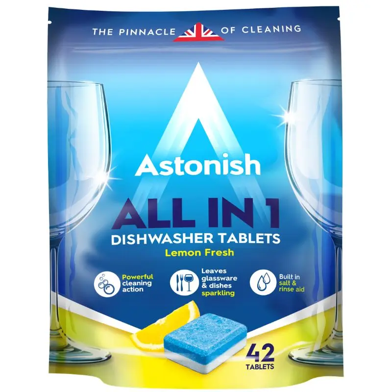 Tablete pentru masina de spalat vase ASTONISH All in 1, 42 buc