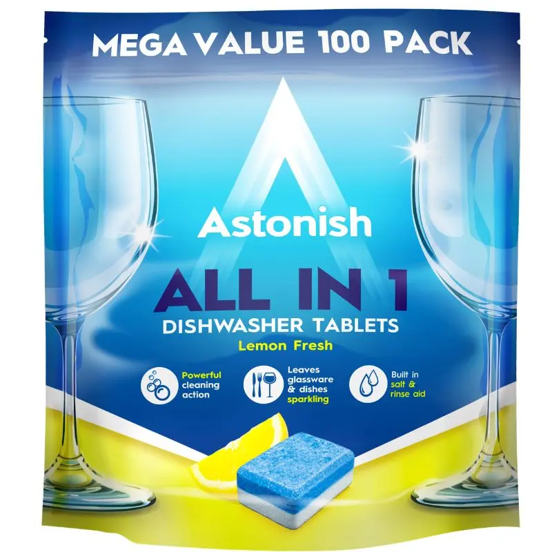 Tablete pentru masina de spalat vase ASTONISH All in 1, 100 buc