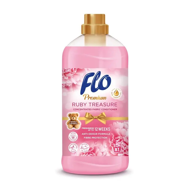 Balsam concentrat pentru rufe FLO Premium Ruby Treasure, 1,8 L