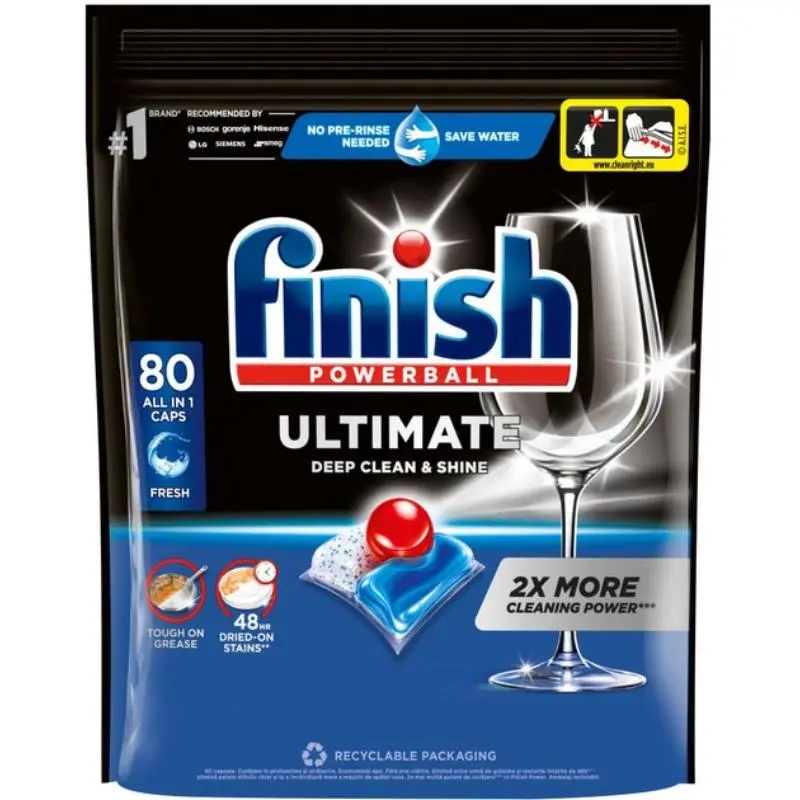 Tablete FINISH Fresh, Pentru Mașina de spălat vase, 80 buc