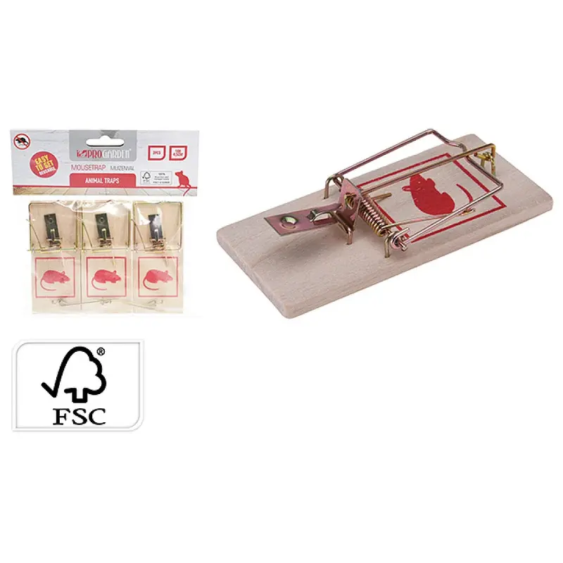 Capcana pentru soareci, din lemn, 10х4 cm, 3 buc