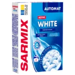 Praf de spălat SARMIX Active White, pentru toate tipurile de spălare, 300 g