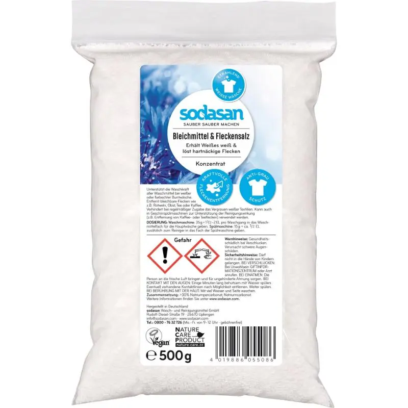Bio-inalbitor si detartrant SODASAN, Pe baza de oxigen, 500 gr