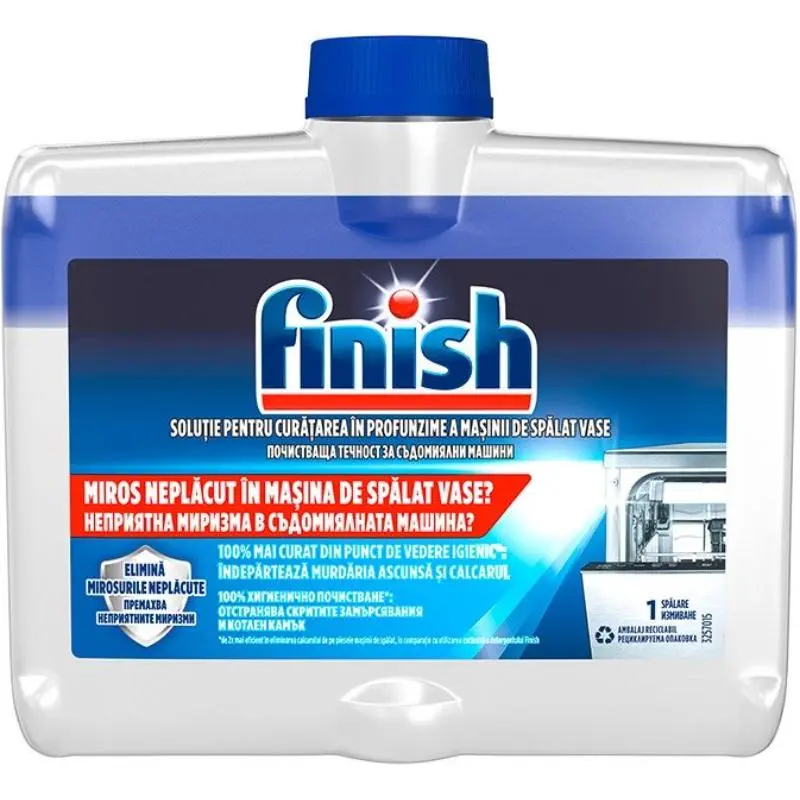 Solutie curatat masina de spalat vase FINISH Hygene, 250 ml