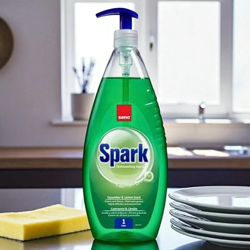 Solutie pentru spalat vase SANO Spark Cucumber-Lime, castravete si lime, 1 L