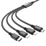 HOCO X76 4-in-1 Super charging cable(Type-C+Type-C+Lightning+Micro)