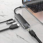 Hoco HB23 Type-C adapter(HDMI+USB3.0+USB2.0+RJ45+PD) - imagine 4