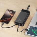 XO PR275 22.5W+20W Self-contained 3-wire digital display fast charger (2C port, 1iP) 20000mAh