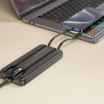 XO PR274 22.5W+20W Self-contained 3-wire digital display fast charger (2C port, 1iP) 10000mAh