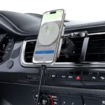 AceFast D18 in-car 2-in-1 magnetic wireless charging holder,black - imagine 2