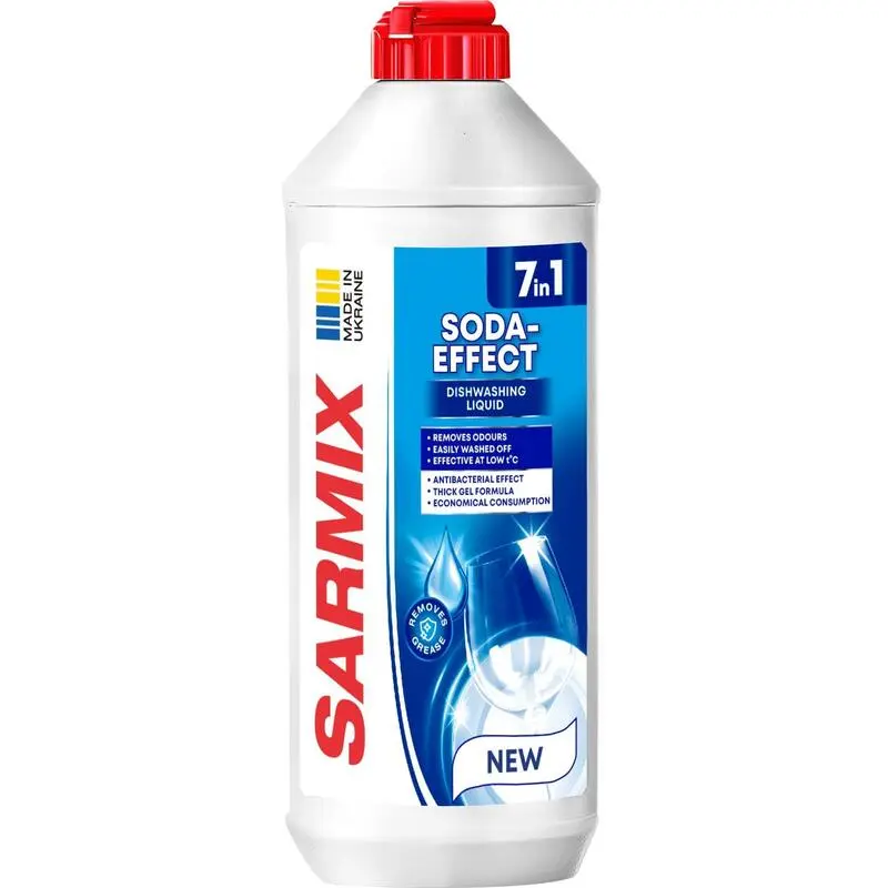 Gel de spălat vase SARMIX cu efect de sodă, 500 ml