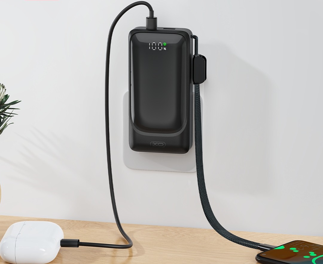 508822600_726468979894959_1203862613728787000_n-1.jpg XO PR282 EU Plug Wall Charger Power Bank 10000mAh 22.5W Quick Charging/ LED indicator/ with Type-C Lanyard - imagine 1