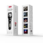 XO YH20 Digital Display Telescopic Zoom Red and Blue Strobe Light High-Intensity Flashlight 1200mAh - imagine 2
