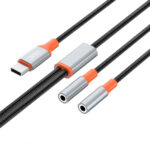 XO NB-R269B Couple Cable Type-c to Dual 3.5 Female Adapter 1.2m - imagine 3