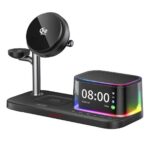 XO CX045 Smart TEC Semiconductor Cooling Qi 2.2 25W 5-in-1 Desktop Clock Stand Wireless Charger