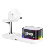 XO CX045 Smart TEC Semiconductor Cooling Qi 2.2 25W 5-in-1 Desktop Clock Stand Wireless Charger - imagine 2
