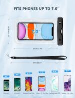 XO KT02 cell phone PVC waterproof bag double hanging buckle clip inflatable models + lanyard (for phones up to 7 inch) - imagine 6